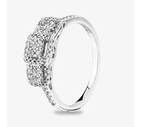 9ct White Gold 0.35ct Square Cluster Shoulder Set Ring TH0125727 Q
