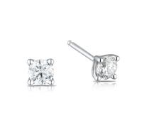 9ct White Gold 0.50ct Diamond La Pousette Solitaire Earrings