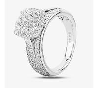 9ct White Gold 1.00ct Diamond Fancy Shouldered Square Cluster Ring THR20737-100 P