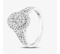 9ct White Gold 1.00ct Diamond Split Shouldered Oval Cluster Ring THR21963-100 P