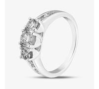 9ct White Gold 1.00ct Diamond Trilogy Shoulder Set Ring THR4901-100 P (WG)