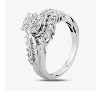 9ct White Gold 1.00ct Diamond Twist Fancy Cluster Ring THR19651-100 P
