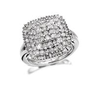 9ct White Gold 1 Carat Diamond Cluster Ring - D6618-R