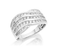 9ct White Gold 1 Carat Diamond Crossover Band Ring - D68118-R