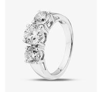 9ct White Gold 2.00ct Certificated Brilliant Cut Lab Grown Diamond Three Stone Ring LGR5026-200 L