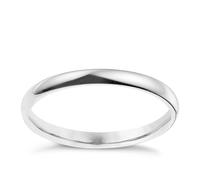 9ct White Gold 2mm Extra Heavyweight D Shape Ring