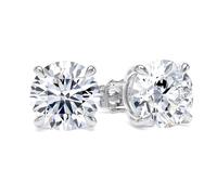 9ct White Gold 3.00cttw Brilliant Cut Lab Grown Diamond Solitaire Stud Earrings