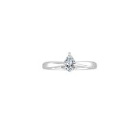 9ct White Gold 4 Claw Pear Cut 0.40ct Diamond Ring - Ring Size D