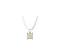 9ct White Gold 4 Claw Square Opal 5mm x 5mm Pendant & Chain