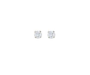 9ct white gold 4mm martini cz stud earrings. Gift box