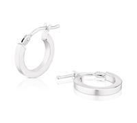 9ct White Gold 8mm Plain Round Creole Hoop Earrings