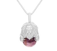 9ct White Gold Blue John Zodiac Leo 10mm Bead Pendant - White Gold