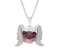 9ct White Gold Blue John Zodiac Virgo 10mm Bead Pendant - White Gold