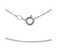 9ct White Gold Close Fine Curb Chain Necklace 18 Inch Long
