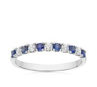 9ct White Gold Created Sapphire & Cubic Zirconia Eternity Ring