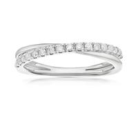 9ct White Gold Crossover Eternity 0.20ct Diamond Ring
