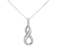 9ct White Gold Crystal Infinity Necklace - R82101