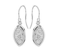 9ct White Gold Crystal Teardrop Hook Wire Earrings - 28mm drop - G1072