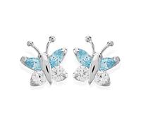 9ct White Gold Cubic Zirconia Butterfly Stud Earrings - 5mm - G3293