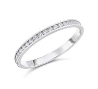 9ct White Gold Cubic Zirconia Half Eternity Ring - R5983-K