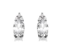 9ct White Gold Cubic Zirconia Pear Cluster Earrings - 6mm - EXCLUSIVE - G3251