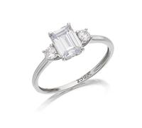9ct White Gold Cubic Zirconia Three Stone Ring - R6558-U