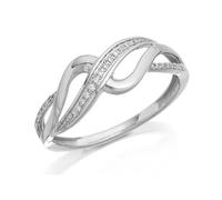 9ct White Gold Cubic Zirconia Weave Ring - R6549-Q