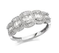 9ct White Gold Diamond Cluster Band Ring - 1/2ct - D68100