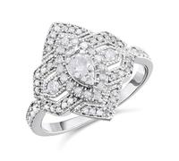 9ct White Gold Diamond Cluster Ring - 1/2ct - D63181-J