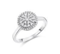 9ct White Gold Diamond Cluster Ring - 30pts - D66131-I