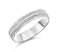 9ct White Gold Diamond Cut Wedding Ring - 4mm - R2455-L