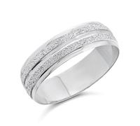 9ct White Gold Diamond Cut Wedding Ring - 6mm - R2405-P