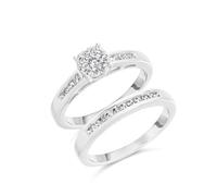 9ct White Gold Diamond Engagement And Wedding Ring Set - 1/2ct - S3251-I