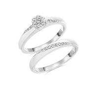9ct White Gold Diamond Engagement And Wedding Ring Set - 30pts - S3259