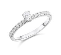 9ct White Gold Diamond Engagement Ring - 1/2ct - D71229-M