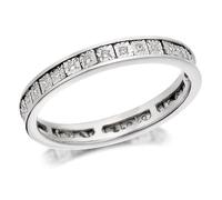 9ct White Gold Diamond Full Eternity Ring - 10pts - D89098-M