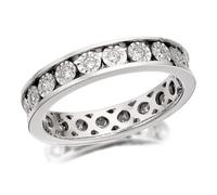 9ct White Gold Diamond Full Eternity Ring - 30pts - D89097-O