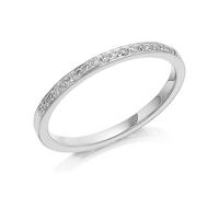 9ct White Gold Diamond Half Eternity/Wedding Ring - 10pts - R2437-I