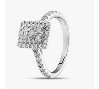 9ct White Gold Diamond Oblong Cluster Ring TH0125967 Q
