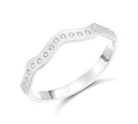 9ct White Gold Diamond Set Shaped Wedding Ring - 2.5mm - Size L Only - Z1231