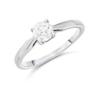 9ct White Gold Diamond Solitaire Engagement Ring - 1/2ct - D71210-R