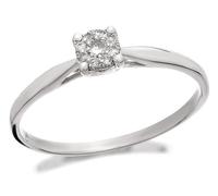 9ct White Gold Diamond Starburst Ring - 8pts - D6679-O