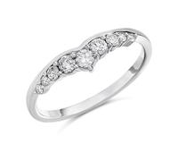 9ct White Gold Diamond Wishbone Ring - 30pts - D72134-Q