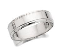 9ct White Gold Double Banded Wedding Ring - 6mm - R2424-Z