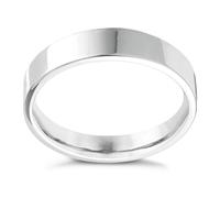 9ct White Gold Extra Heavy Flat Court 7mm Ring