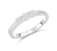 9ct White Gold Graduated Diamond Trilogy Ring, 1/4ct - D71230-T