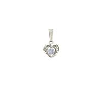9ct White Gold heart white Cubic Zirconia cz pendant without chain/ 2021 Lockdown Valentine's Day Gift for Her Girlfriend Wife