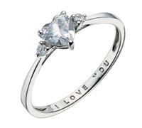 9ct White Gold I Love You Ring