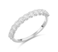 9ct White Gold Lab Grown Diamond 11-Stone Half Eternity Ring, 3/4ct - L40023