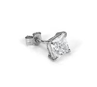 9ct White Gold Men's 5mm Square Crystal Ear Stud Earring/Studs/Men's/CZ